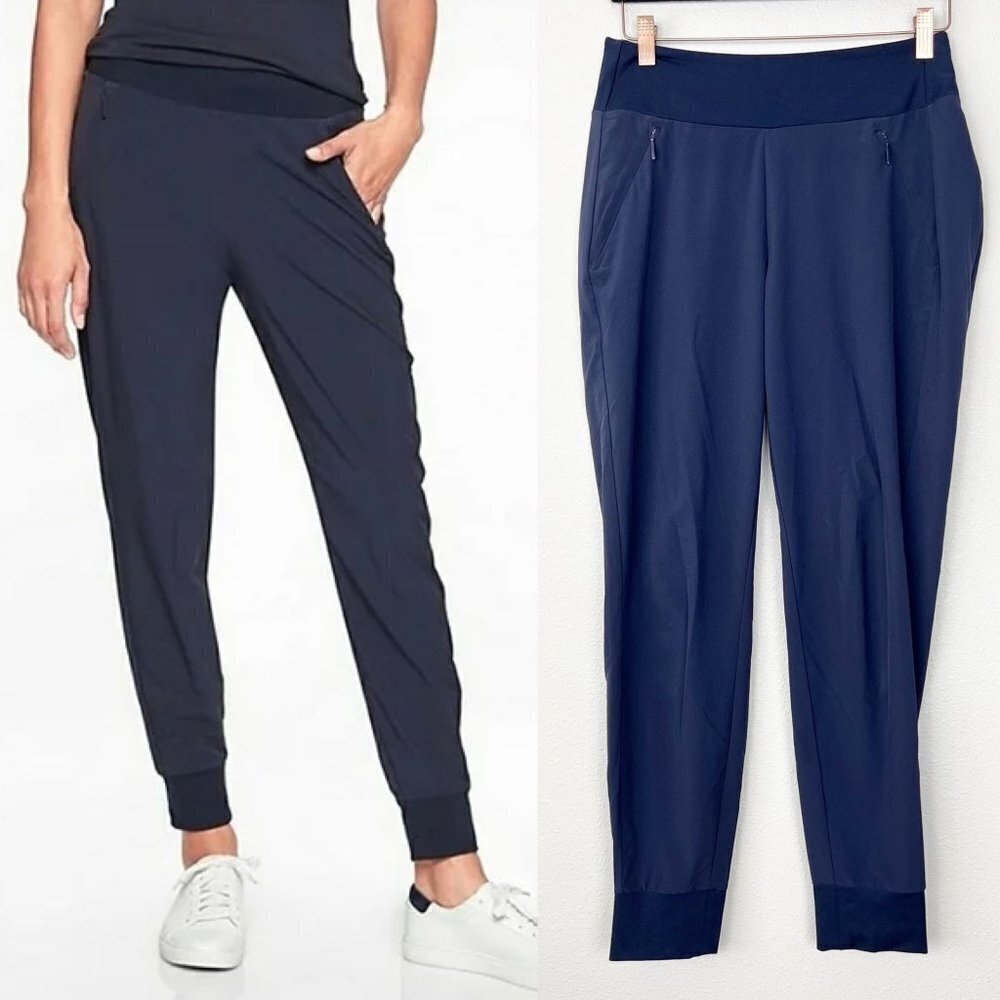 Athleta Navy Blue Soho Jogger Pant Athletic Athleisure Travel Womens 2